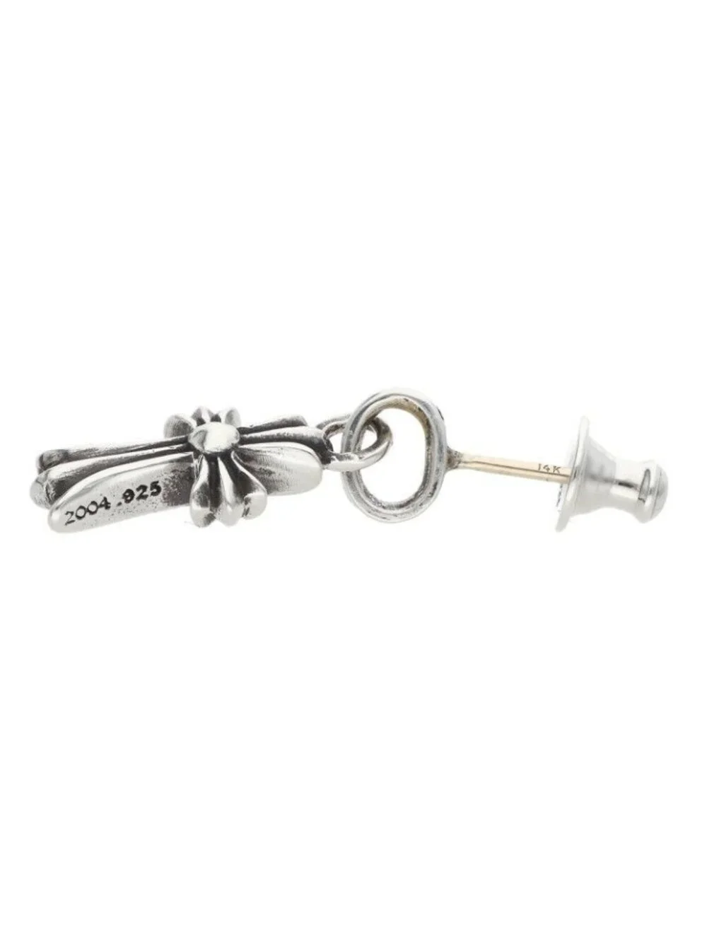 Chrome Hearts Bby Pprchn Baby Fat Drop Silver Earrings